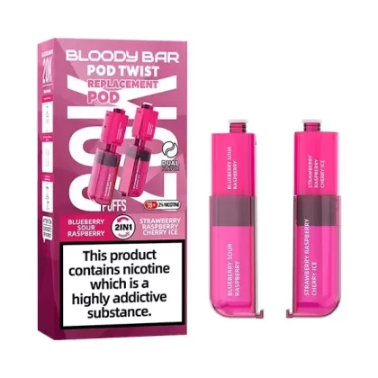 Bloody Bar Pod Twist 20K Blueberry Sour Raspberry / Strawberry Raspberry Cherry Ice Refill Pod