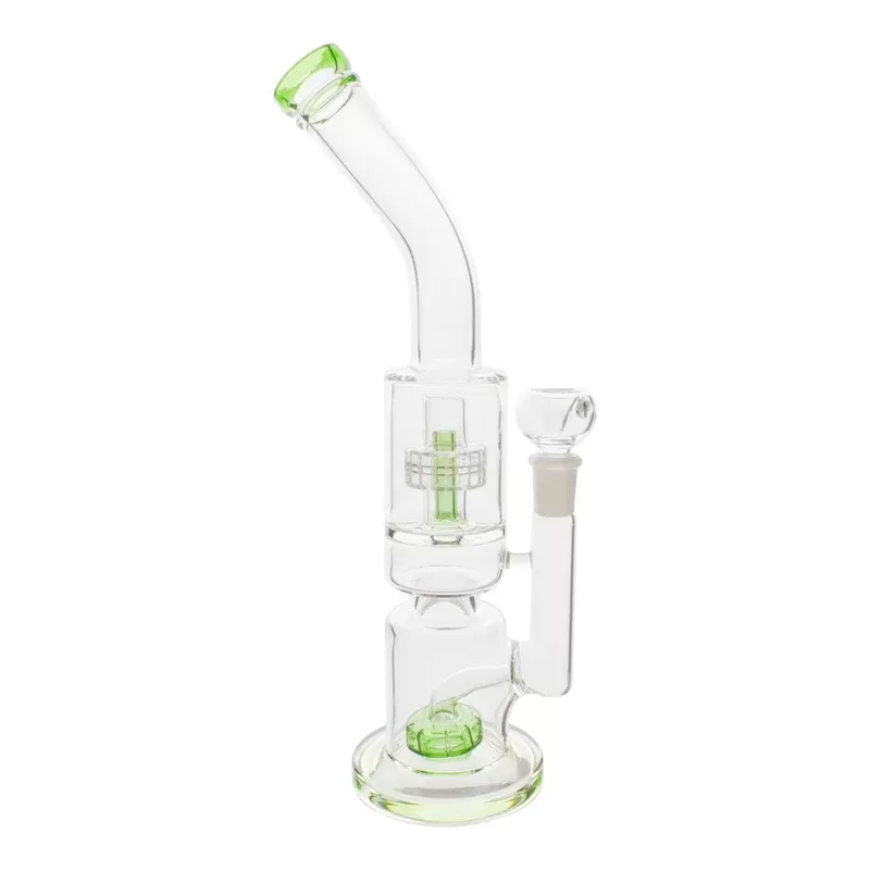 Notched Dual Matrix percolator Bong – 12 inches water bong