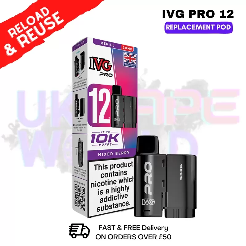 Mixed Berry IVG Pro 12 REFIL Pod Pack