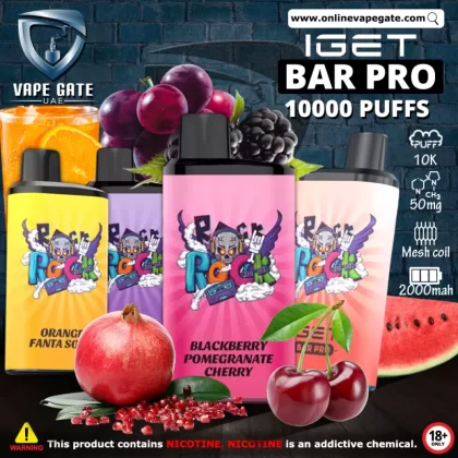 Iget Bar Pro Disposable Pod Device (10,000 PUFFS) - Strawberry Watermelon Ice / 50 mg