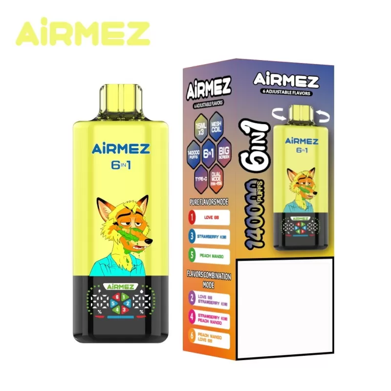 Airmez 6-in-1 140K | 6 adjustable options, 140000 puffs, big screen, bulk disposable vape - Aiviouvapes - Image 3