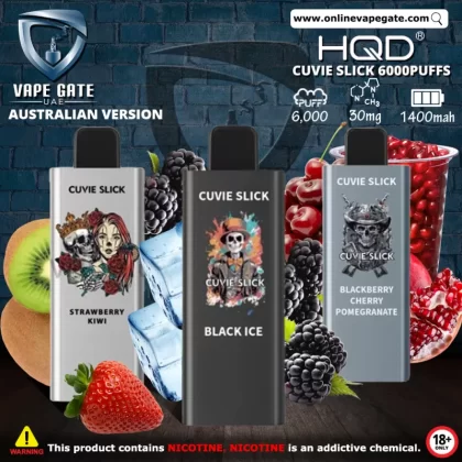HQD Cuvie Slick Australian Version Disposables Vape (6,000 Puffs) - Banana Pomegranate Cherry / 30 mg