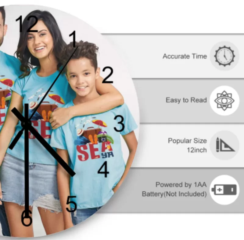 Custom personalised photo retro wall clock (Made in USA, Free Fast Shipping) - Image 3