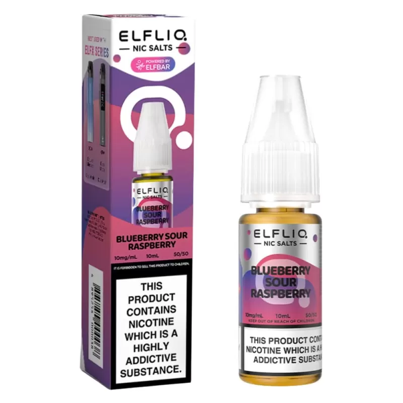 Blueberry Sour Raspberry Nic Salt E-Liquid by Elf Bar Elfliq (10ml) - 5mg