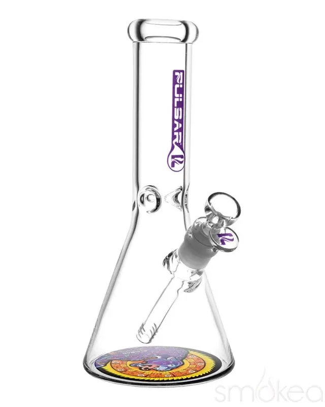 Pulsar 10″ Psychedelic Jaguar Beaker Bong - Ejuicewarehouse