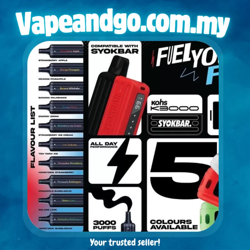 KOHS K3000 Pre-Filled Cartridge Single Pack 20mg Akta 852 Registered - Vapeandgo Com My