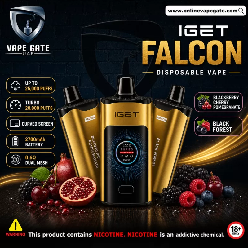 IGET Falcon Disposable Vape (25,000 Puffs) - Black Forest / 50mg