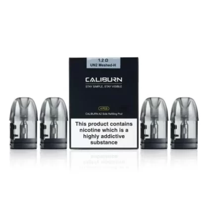 Uwell Caliburn A2S 4-pack Meshed-H 1,2 ohm – Pod - Gradient / Svart / Uwell / 1,2 Ohm