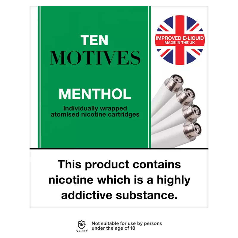 10 Motives Menthol Refills - 16mg / 4 Refills - Vapeshop Co