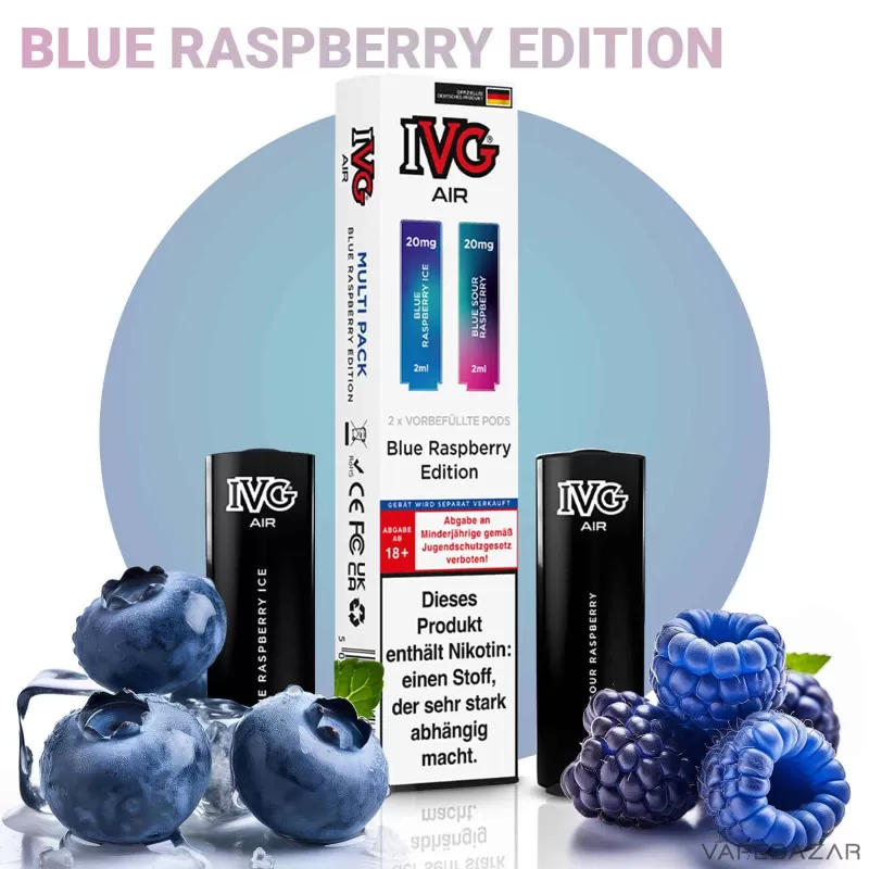 IVG AIR Pods – Blue Raspberry Edition (2er Pack) - IVG / 20mg/ml / 2ml / Nein