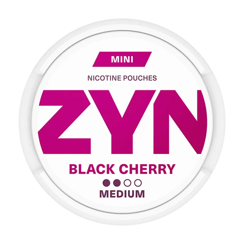 Black Cherry Mini ZYN Nicotine Pouches - Medium 3mg, Strong 6mg