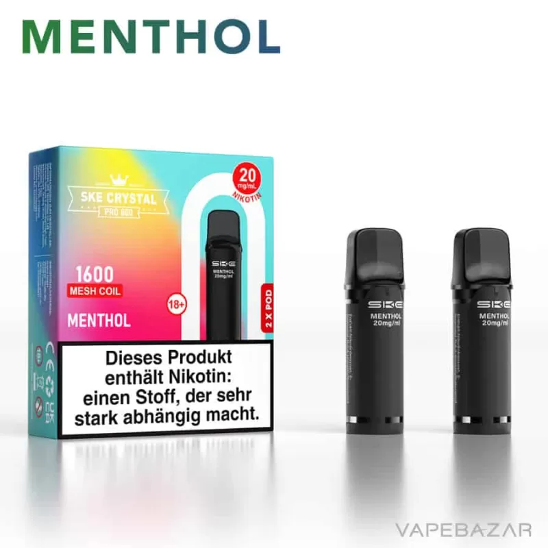 SKE Crystal 800 Pro Pods – Menthol (2er Pack) - SKE Crystal / Aromastoffe / Nikotin / Glycerin / Propylenglykol / ca. 1600 insgesamt - Image 2