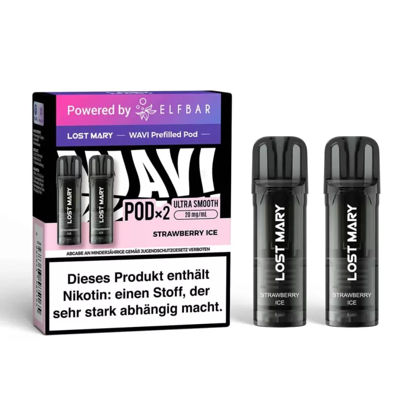 Elfbar Lost Mary WAVI – Prefilled Pod – Strawberry Ice - Erdbeere / Ice