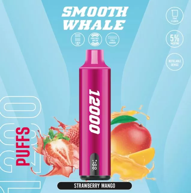 Smooth Whale Disposable Vape (12,000 Puffs) - Berry Lite / 20 mg - Image 3