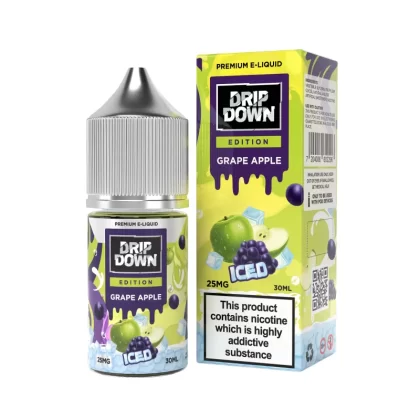 DRIP DOWN EDITION NIC SALT – GRAPE APPLE ICE – 30ML (25MG-50MG) - Vapebazaar Pk