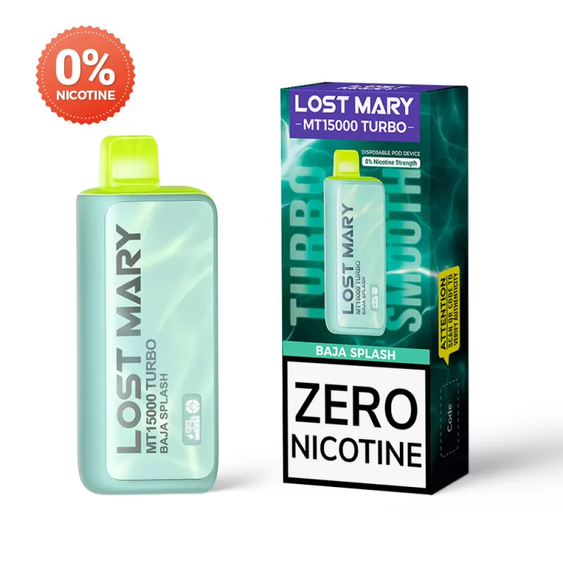 Lost Mary MT15K Turbo ZERO NICOTINE Disposable Device – 15000 Puffs - Blue Razz Ice 0% - Image 2