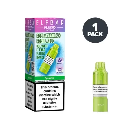 Spearmint Elf Bar Plus 50 Prefilled Pods