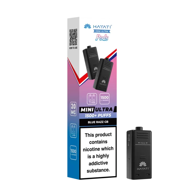 Pack of 2 Hayati Mini Ultra 1500 Prefilled Pods (2x750 Puffs) - Mr Blue - Image 3