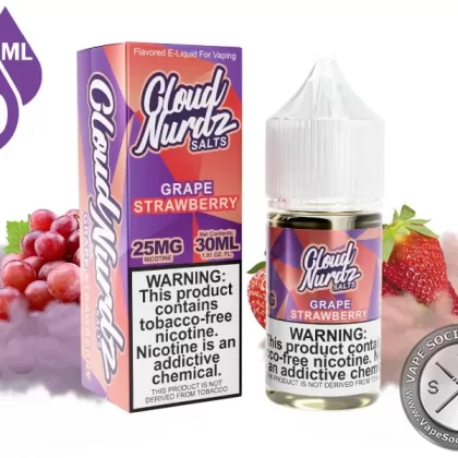 Grape Strawberry by Cloud Nurdz Salts 30ml - Vape Product, Vape Product (00C162)