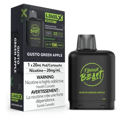 Level X Boost – Flavour Beast – Gusto Green Apple Pods