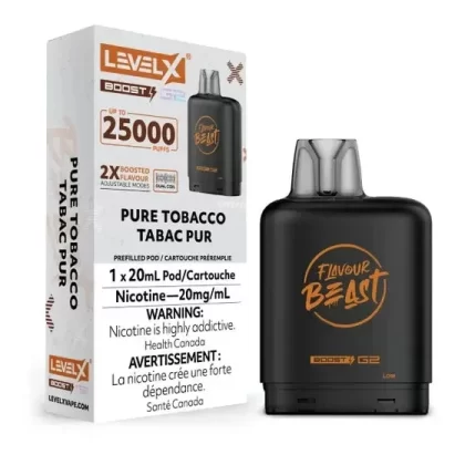 LEVEL X FLAVOUR BEAST BOOST POD 20ML – PURE TOBACCO