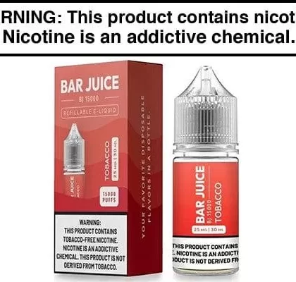 TOBACCO BY BAR JUICE BJ15000 SALTS 30ML - Vapejuice