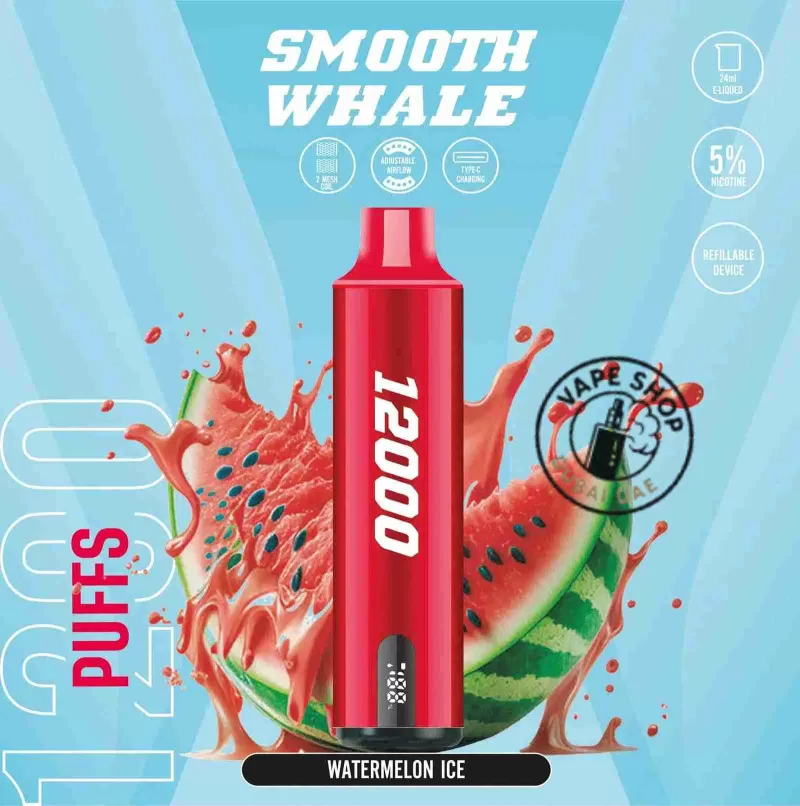 SMOOTH Whale 12000 Puffs 2% Disposable Vape in Dubai, UAE - Vape Product, BOX OF 5 PCS; Berry Lite, Blueberry Pomegranate - Image 2