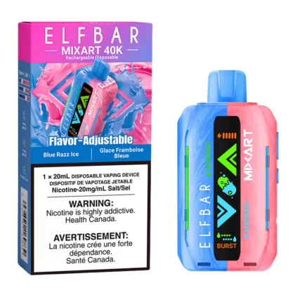 Elf Bar MixArt 40K Disposable Vape Device - Blue Razz Ice 20ml - 20mg/ml