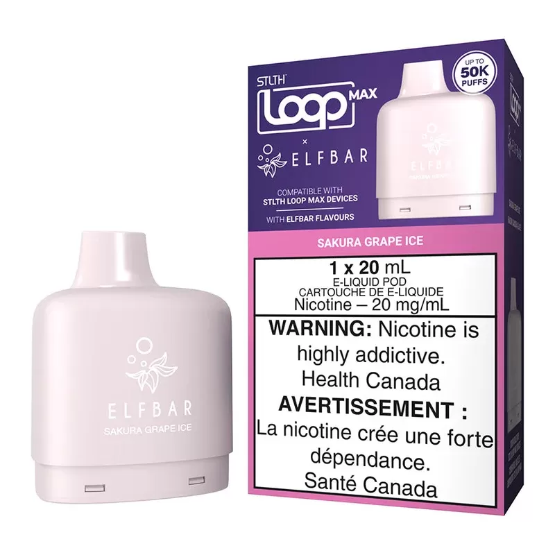 STLTH Loop Max X Elf Bar E-Liquid Pod Pack – Sakura Grape Ice 20ml