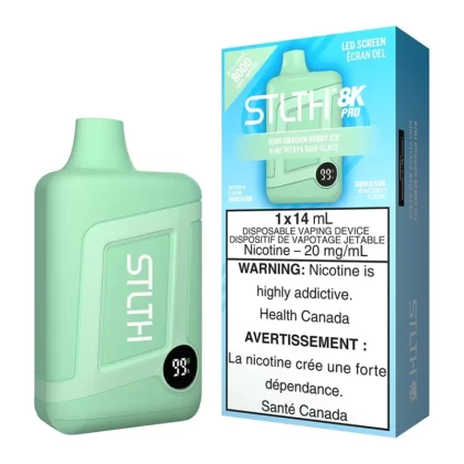 STLTH 8K Pro Disposable Vape Device - Kiwi Dragon Berry Ice - 20mg/ml