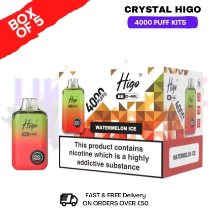 Watermelon ICE Crystal Higo 4000 Pod Kits Box Of 5