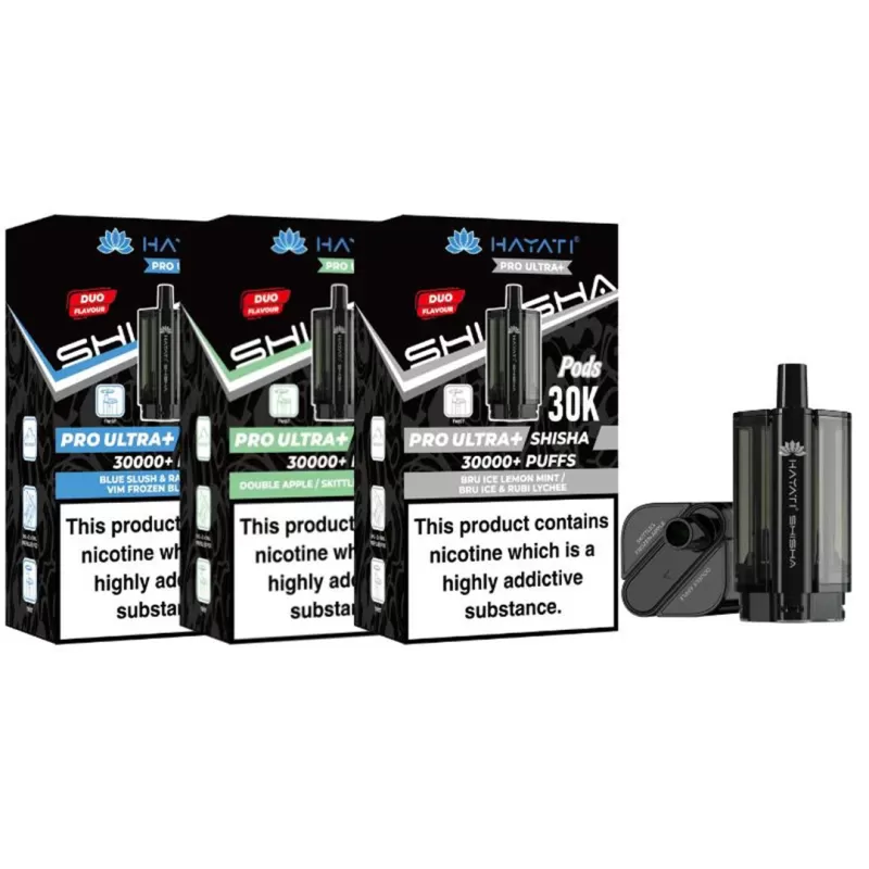 Hayati Pro Ultra Plus Shisha 30K PODS - Grape & Mint