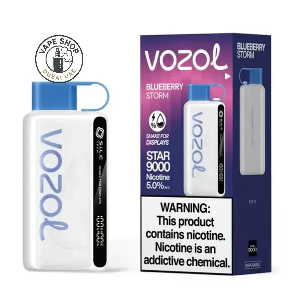 VOZOL STAR 12000 Puffs 20mg & 50mg Disposable Vape in Dubai - Vape Product, FULL BOX 10 DEVICE; Blue Razz Ice, BlueberryStorm - Image 2