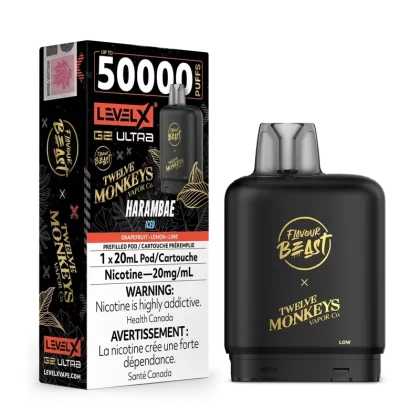 Harambae Iced – Flavour Beast x 12 Monkeys Level X G2 Ultra 50K Vape Pod