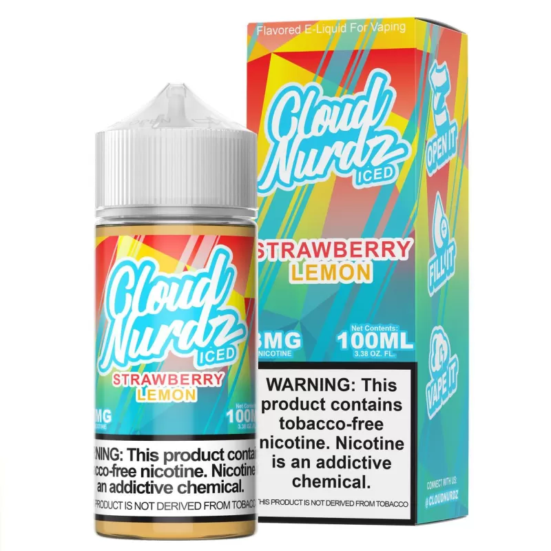 Cloud Nurdz TFN Premium E-Liquid 100ml - Strawberry Kiwi / 3mg - Image 2