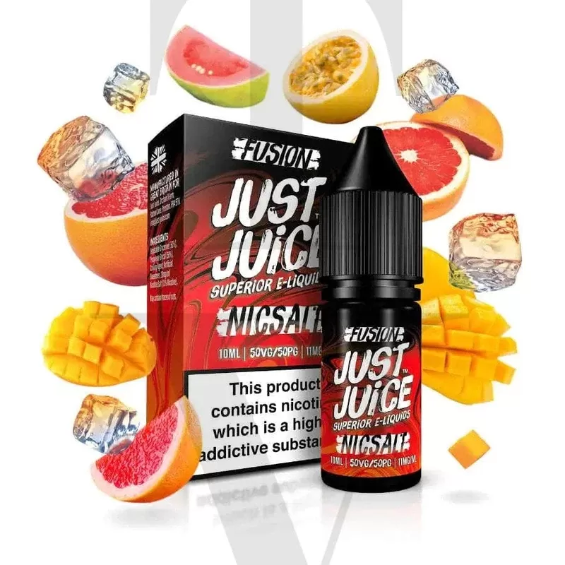 JUST JUICE FUSION MANGO & BLOOD ORANGE ON ICE NIC SALT E-LIQUID - Nicotine Strength#11MG (1%)>20MG (2%)