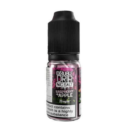 Double Drip Raspberry & Apple Nic Salt Vape Juice - 10 Pack - Strength 10mg
