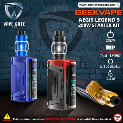 GEEKVAPE AEGIS LEGEND 5 200W STARTER KIT - Turbo Red, Racing Gold