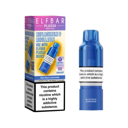Blue Razz Lemonade ElfBar Plus 50 Refill Pack - 20mg - Vape Product (7911A8)