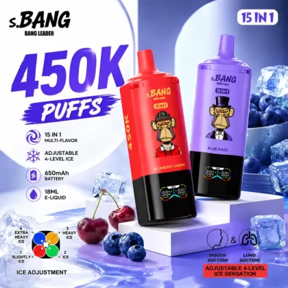 Bang Leader 450K | 15-in-1 option system, 450000 puffs, smart LED screen, bulk disposable vape - Aiviouvapes