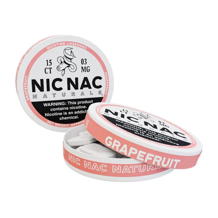 Nic Nac Grapefruit Nicotine Lozenges - 15 per can - 3 mg - Image 2