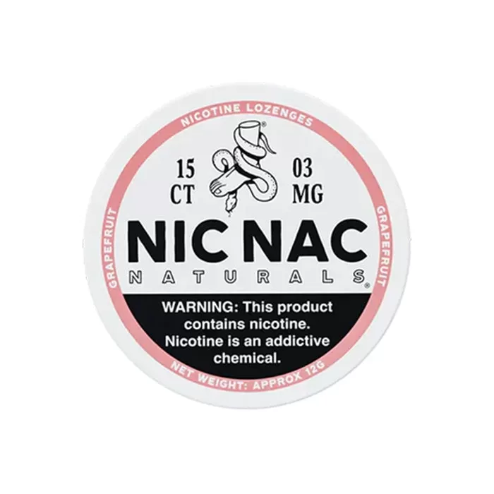 Nic Nac Grapefruit Nicotine Lozenges - 15 per can - 3 mg - Image 3