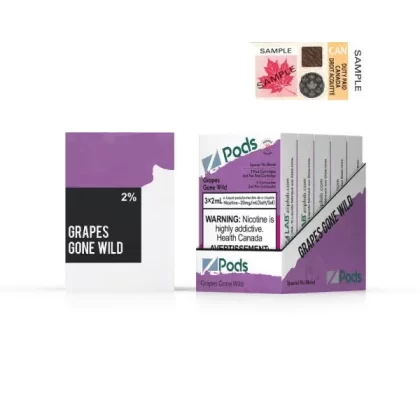 Z pods STLTH Compatible – Grape Gone Wild - Nicotine#Supreme Nic Blend 20MG with 50MG Throat HitOutside Ontario>Ontario
