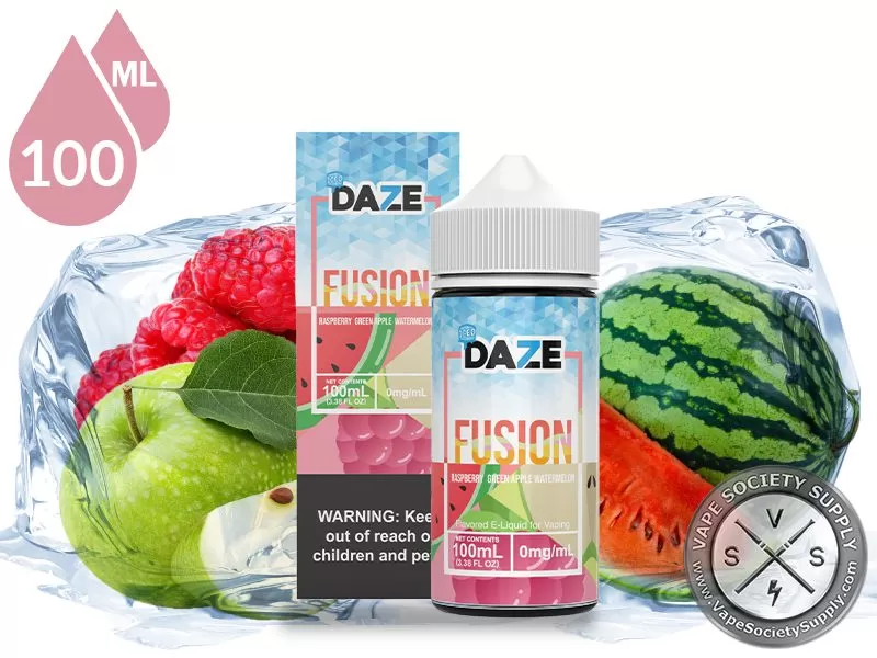 Raspberry Green Apple Watermelon Iced 7 Daze Fusion 100ml