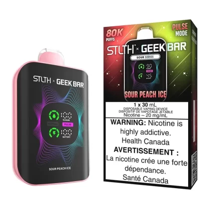 STLTH X Geek Bar Disposable Vape Device – Sour Peach Ice 30ml