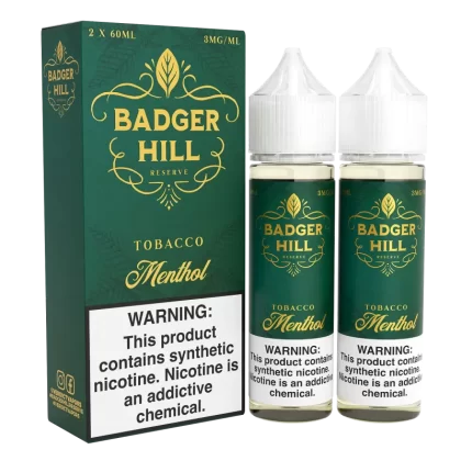 BADGER HILL RESERVE - Menthol - 120ML E-Liquid (Twin 60ML Pack) - 6MG