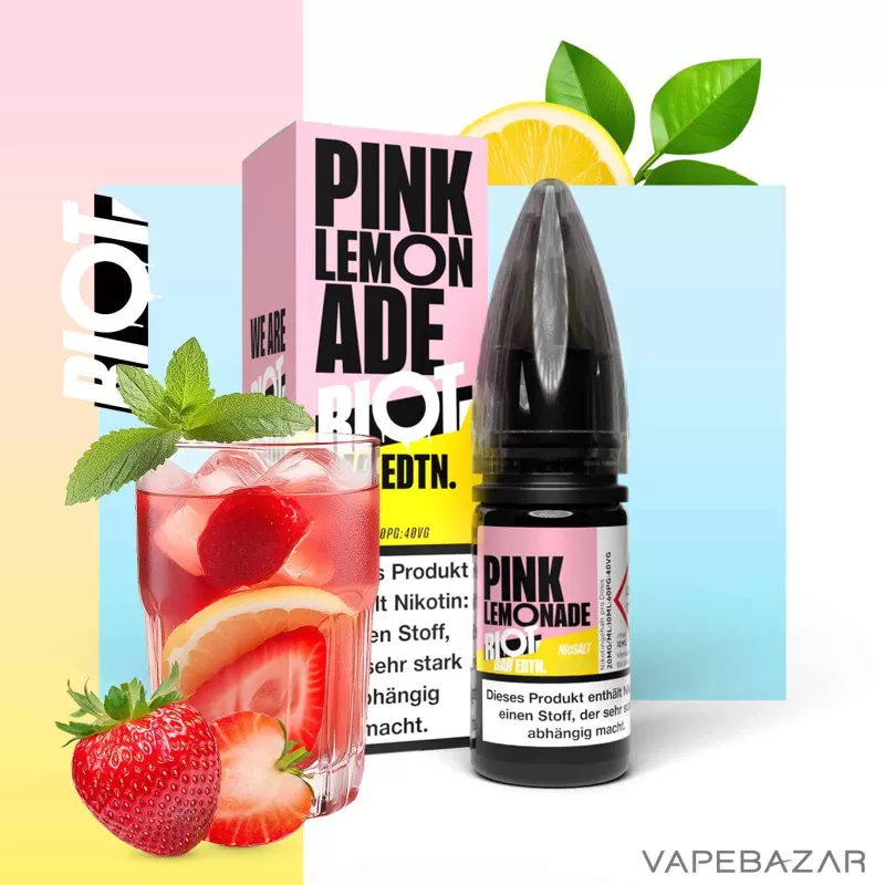 Riot Salt Bar Liquid – Pink Lemonade - Vapebazar