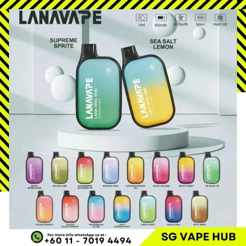LANA OPAL 8000 Puffs - Grape Bubblegum - Sgvapeshubsafety - Image 2