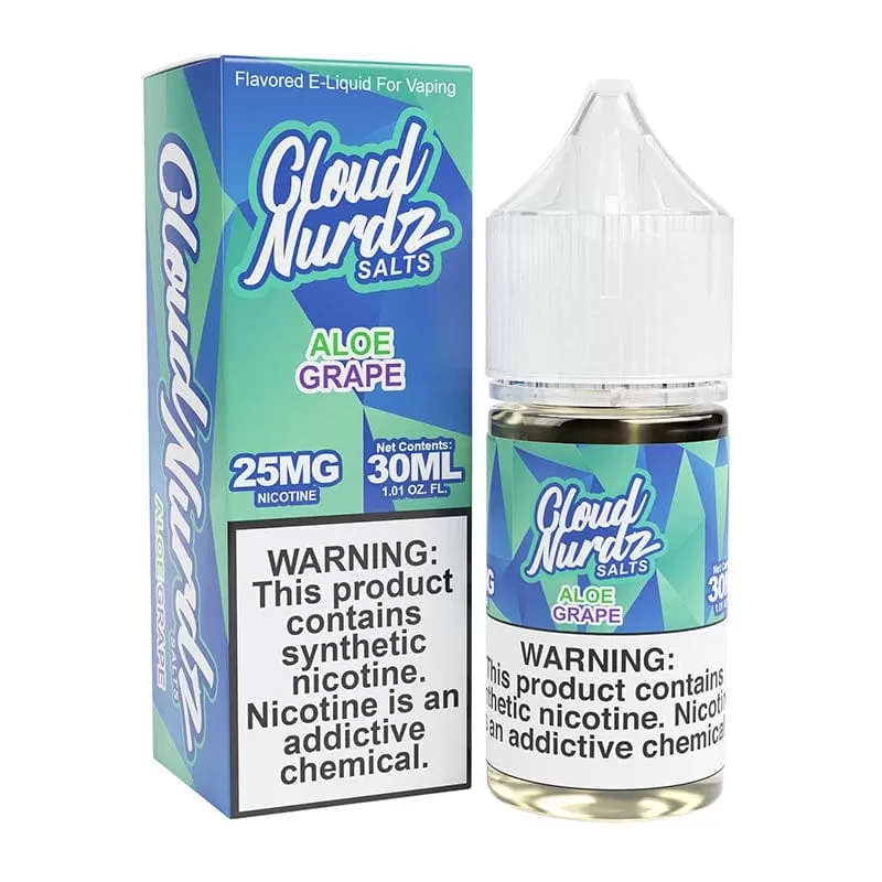 Cloud Nurdz Aloe Grape TFN Salt Vape Juice 30ml - Eightvape