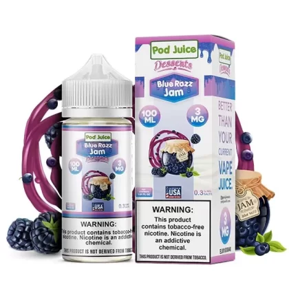 Sale $12.00 – Blue Razz Jam by Pod Juice TFN Series 100mL